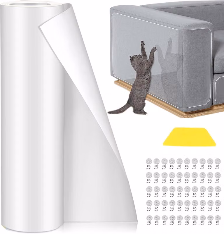 Solidchoice - Pellicola protettiva per mobili, autoadesiva, ideale per proteggere dai graffi dei gatti, dimensioni 40 x 500 cm