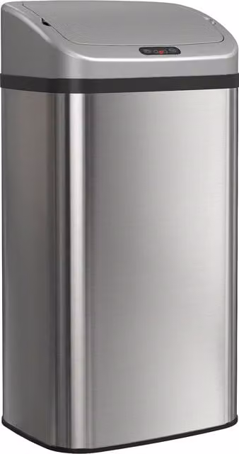 Pattumiera con Sensore HOMCOM da 48L in Acciaio Inox Argento con Chiusura Morbida e Superficie Anti-impronte