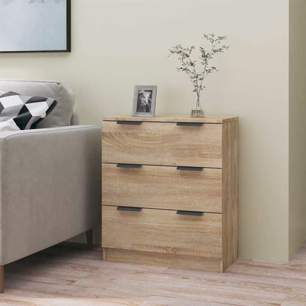 Credenza vidaXL in Legno Multistrato e MDF, Rovere Sonoma, Marrone, L 60 cm x P 30 cm x H 70 cm