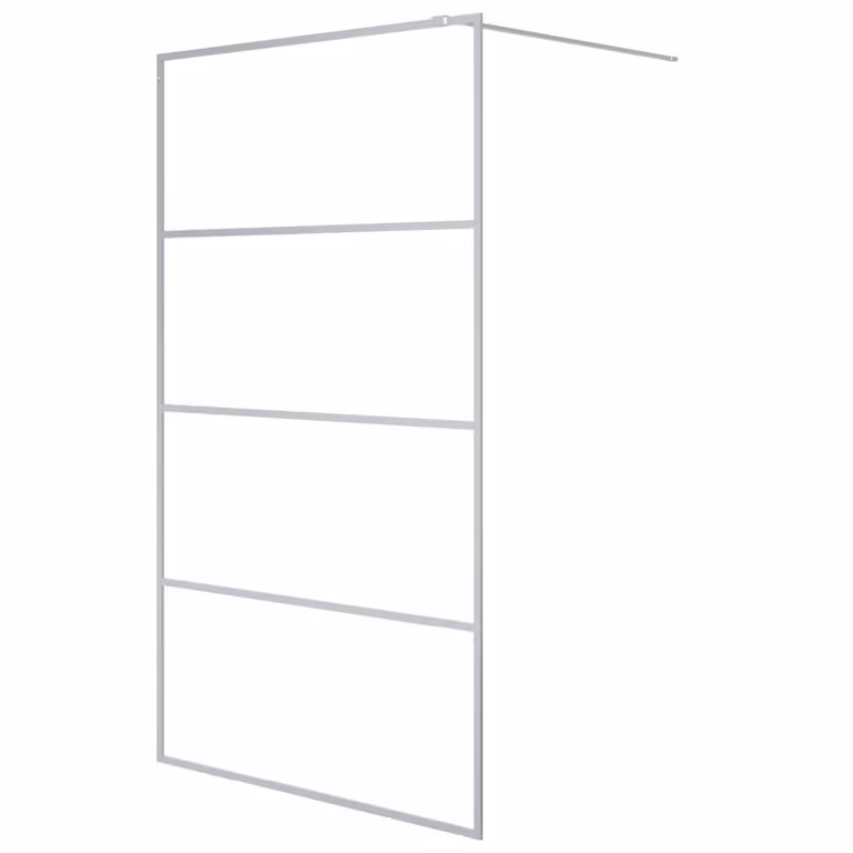Parete Doccia Walk in Argento 115x195 cm Vetro Trasparente ESG