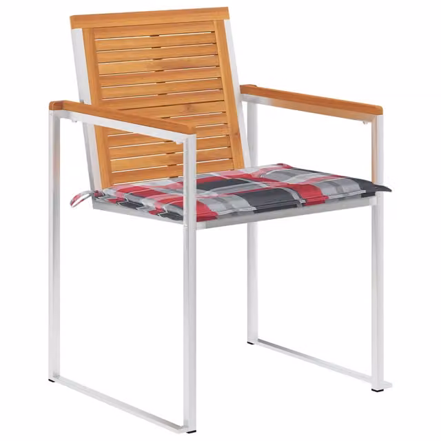 Sedie da Giardino con Cuscini 4 pz in Legno Massello di Acacia 3078483