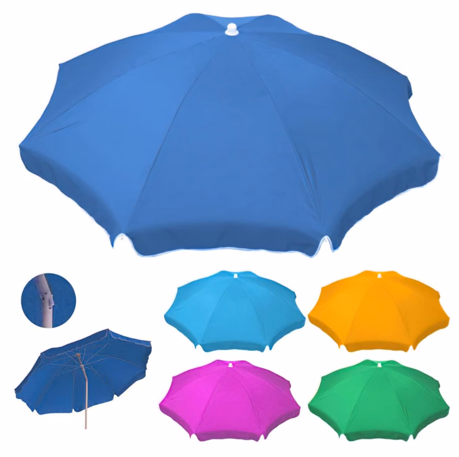 Elzusha - Ombrellone da spiaggia, poliestere, 180 cm