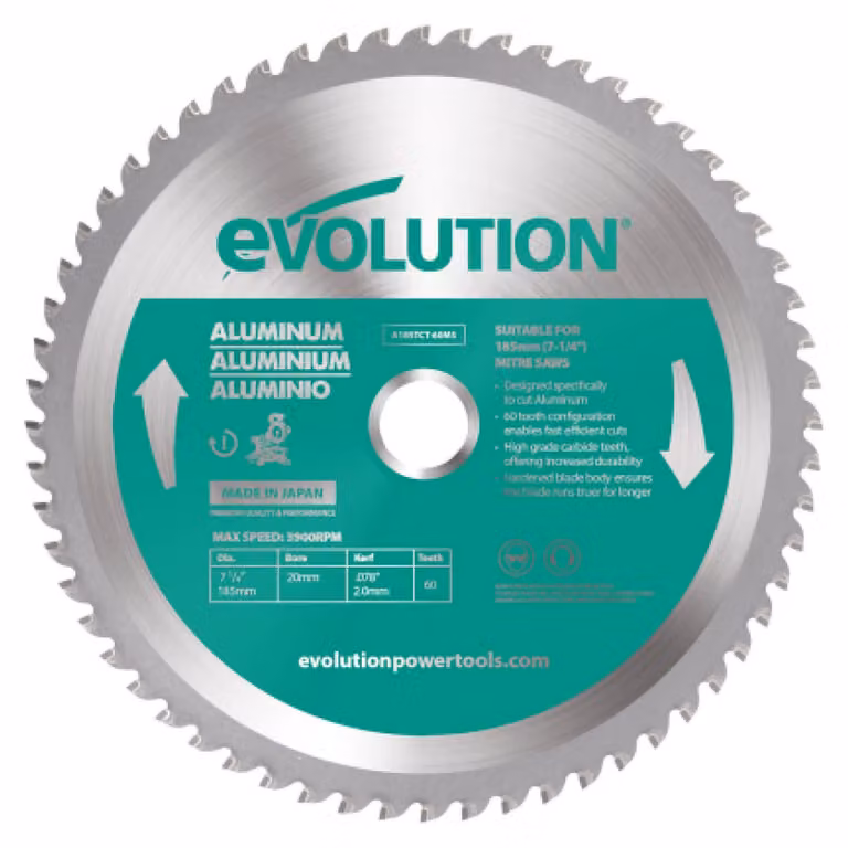 Evolution Power Tools A185TCT-60MS: lama per seghetto, ideale per tagliare l'alluminio