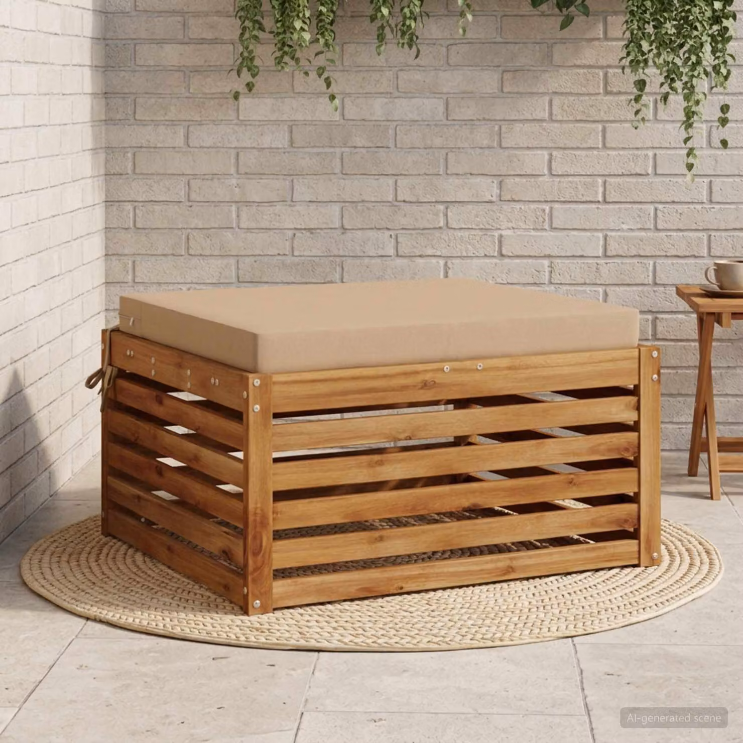 Cuscino per sedia vidaXL SOEST in poliestere con rivestimento lavabile e resistente ai raggi UV, colore sabbia