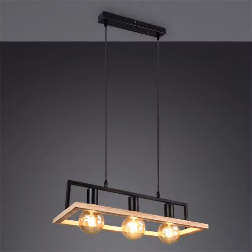 Lampada a sospensione Reality Leuchten modello BANO, dimensioni 57,50 x 150 x 24,50 cm, colore nero