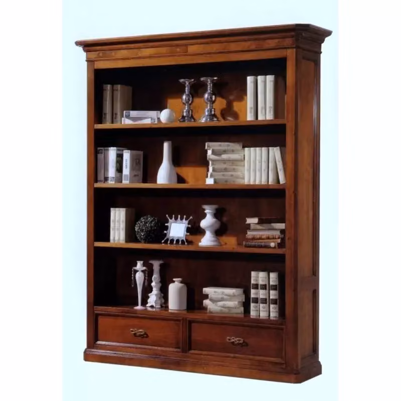 Libreria Arte Povera Bassano in legno e MDF color marrone Mobili 2G L: 163 cm, P: 45 cm, H: 210 cm – 5