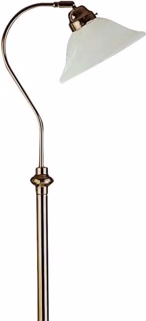Piantana da terra SEARCHLIGHT regolabile in metallo e vetro color oro/ottone con 1 luce E27
