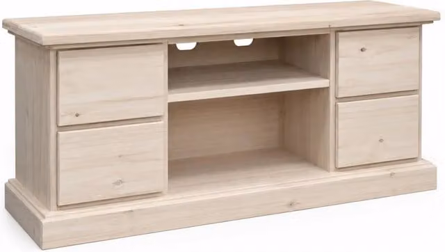 Porta TV in legno grezzo stile arte povera con 4 cassetti Mobili 2G L/P/H: 120 x 53 x 53 cm – 3