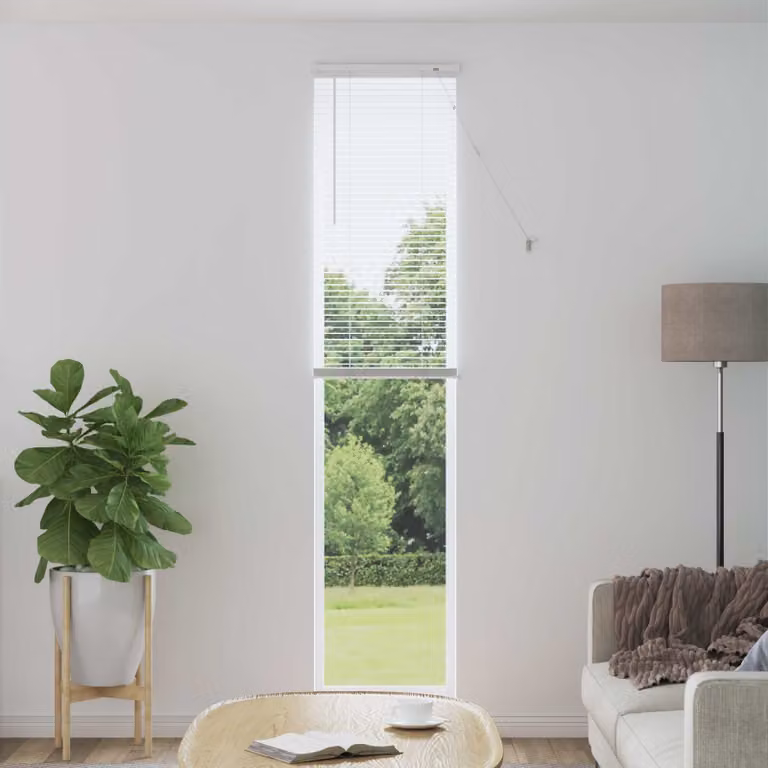 Tenda Veneziana vidaXL in PVC Bianco, L: 60 cm, H: 213 cm, Larghezza delle lamelle: 25 mm