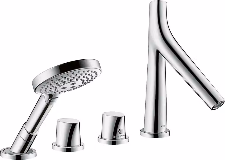 Hansgrohe Axor Starck Organic Set di miscelatori per vasca a 4 fori per bordo piastrellato cromo