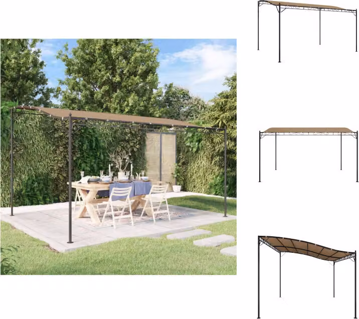 vidaXL Tenda Taupe 4x3 m 180 g/m² tessuto e acciaio - Padiglioni e tende per feste