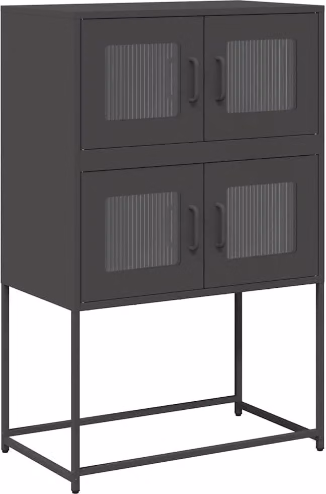 Credenza Nera 68x39x107 cm in Acciaio