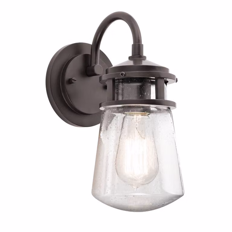 Applique da esterno Lyndon, bronzo architettonico, 1xE27x60W, alluminio, dimensioni: 28,8x12,8x19,1 cm, IP44, Kichler