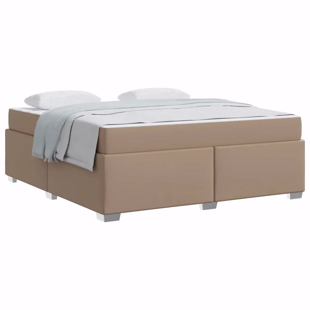 Struttura del letto moderna vidaXL in legno e tessuto beige e marrone L/P/H: 181 x 200 x 147 cm – 2