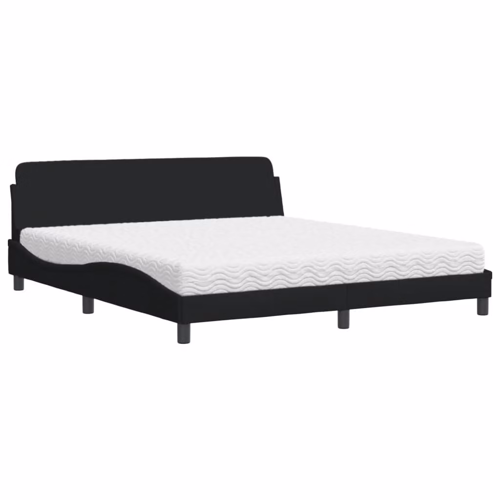 Letto con Materasso Dover Nero 180x200 cm in Tessuto