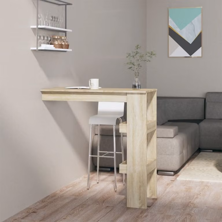 Maison Exclusive - Tavolo da bar a parete in rovere Sonoma 102x45x103,5 cm Materiale ligneo