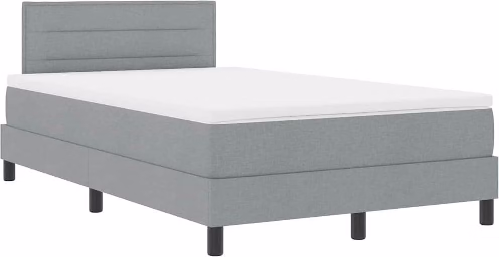 vidaXL Letto boxspring con materasso LED grigio chiaro 120 x 190 cm Tessuto