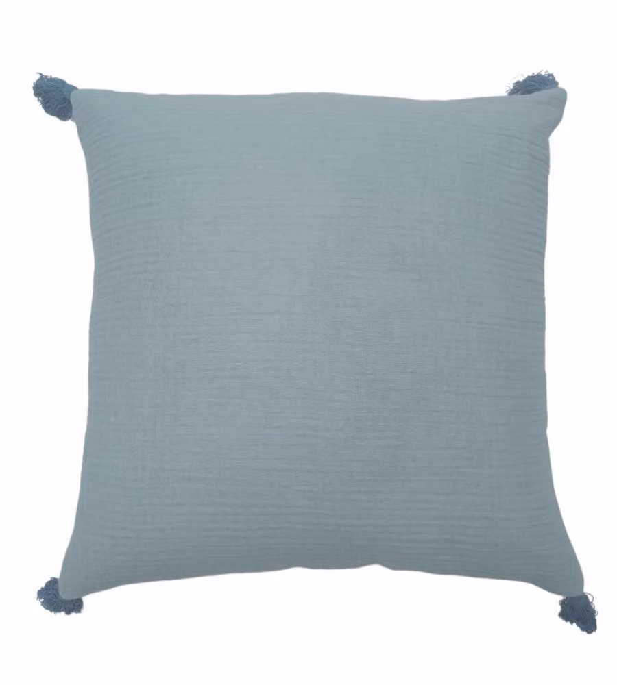 Domo Mea Cuscino Azzurro 45x45 cm in Cotone per Arredo Casa