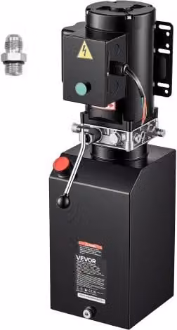 VEVOR Pompa Idraulica Effetto Singolo 14,2L Mini Centralina per Rimorchio Pressione di Scarico max 22 MPa, Unità Verticale per Autocarri Ribaltabili di Sollevamento Portata 6,3 L/min, Potenza 2,2 kW