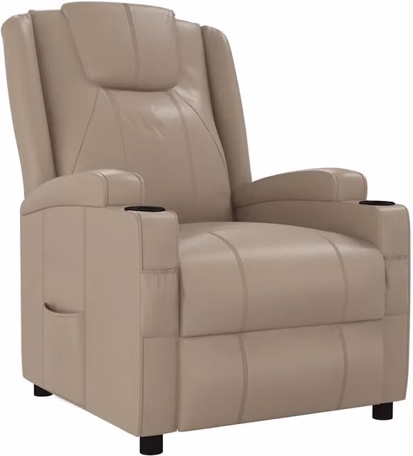 Poltrona | Sedia Relax Reclinabile Cappuccino in Similpelle
