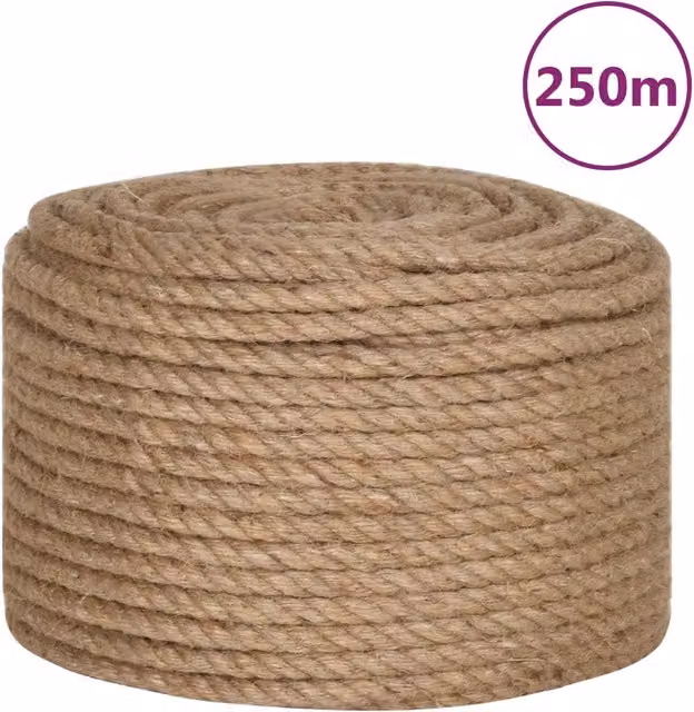 Fune in juta 100% naturale colore beige diametro 10 mm lunghezza 250 m