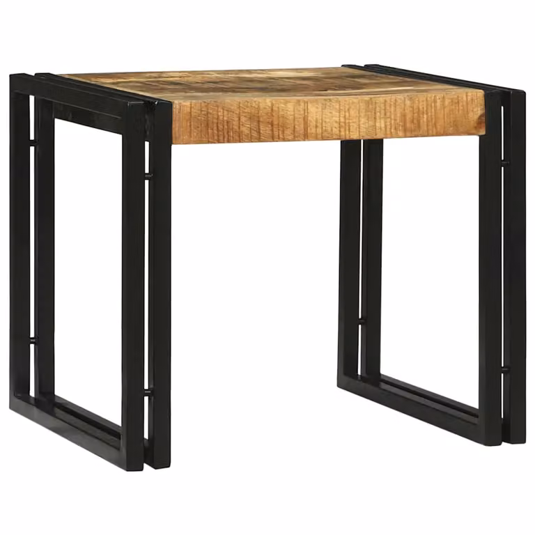 Set di 2 tavolini da salotto moderni vidaXL in legno di mango e metallo, marrone, L/P/H: 48 x 40 x 40 cm