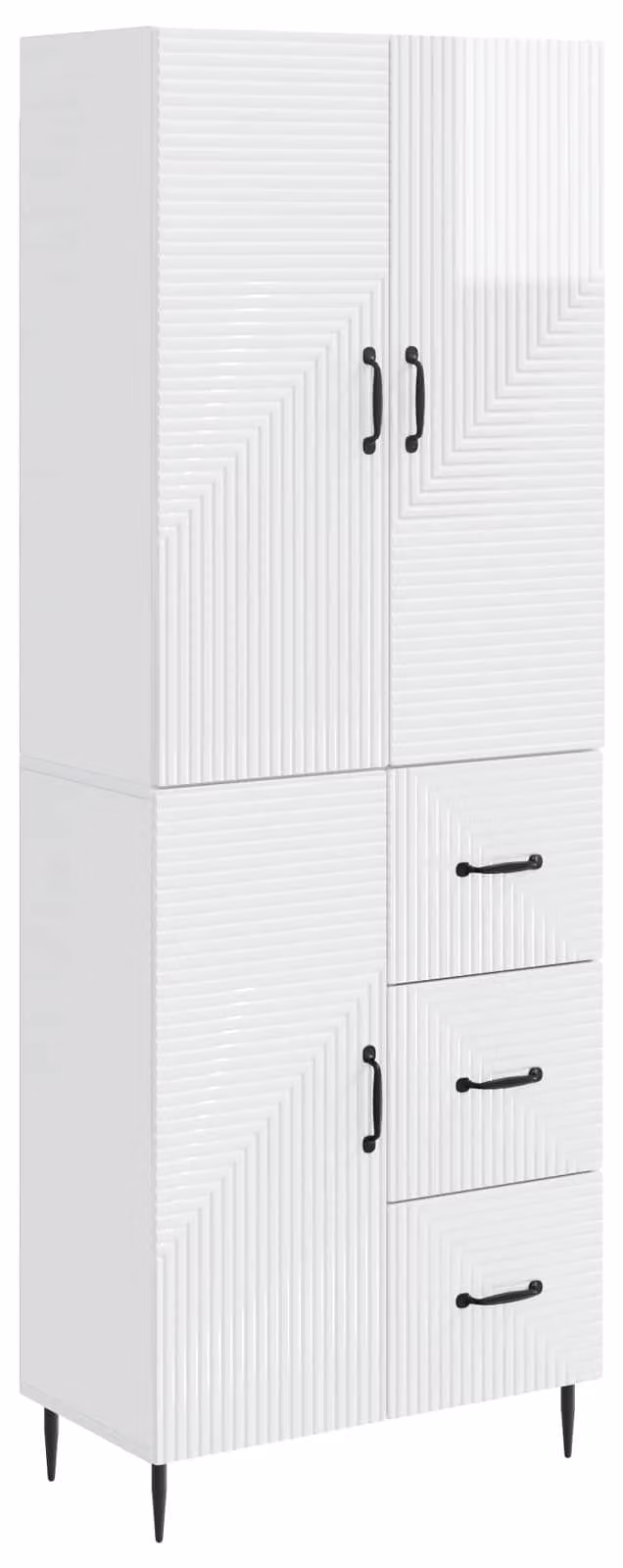 Set di armadi 2 pcs Bianco Lucido 66 x 34,5 x 89,5 cm