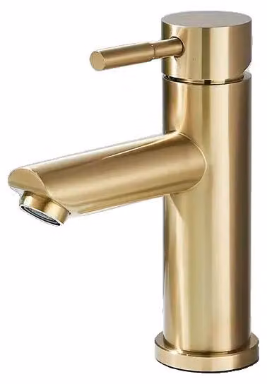 Miscelatore per lavabo, materiale: ottone, controllo monocomando, finitura: oro spazzolato, finitura: oro spazzolato