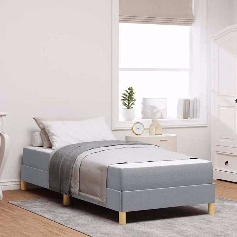 Maison Exclusive - Letto boxspring con materasso Grigio chiaro 80 x 200 cm Tessuto