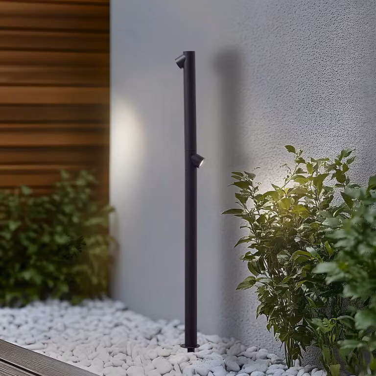 Lampioncino da giardino Luzian Lindby, Nero, Metallo, Moderno, Lampada LED da esterni
