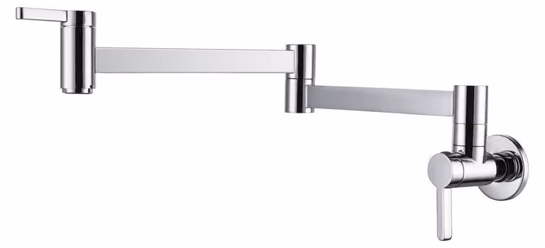 Miscelatore monocomando da parete, girevole a 360°, per acqua fredda, in ottone cromato