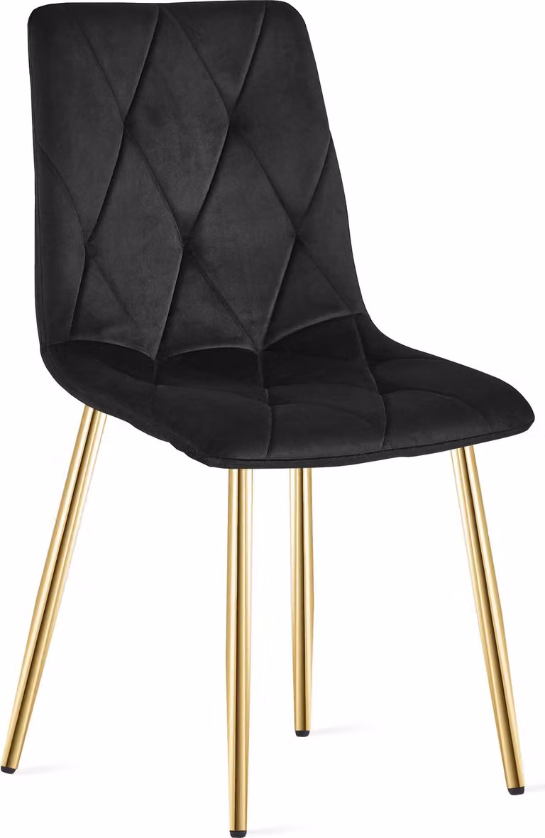 Sedia LIBRA - velluto nero / gambe color oro x 1