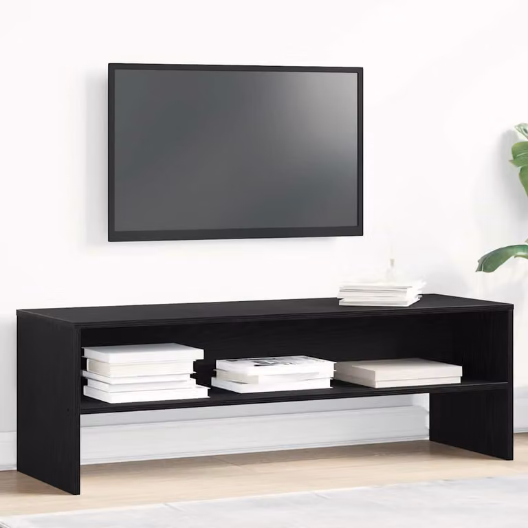 Mobile TV vidaXL in legno Rovere Nero con ruote L 120 cm x P 40 cm x H 40 cm