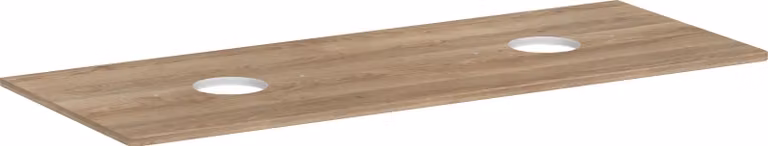 hansgrohe Xelu Q Console avec 2 découpes rondes, 1360x550, pour vasque à poser, sans trou pour robinet, 54118230, 54118230