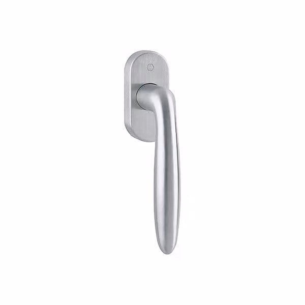 Hoppe Verona maniglia per finestra F69 in acciaio inox opaco, Secustik, E0800/US956, asta quadra 7 - 32 - 42 mm