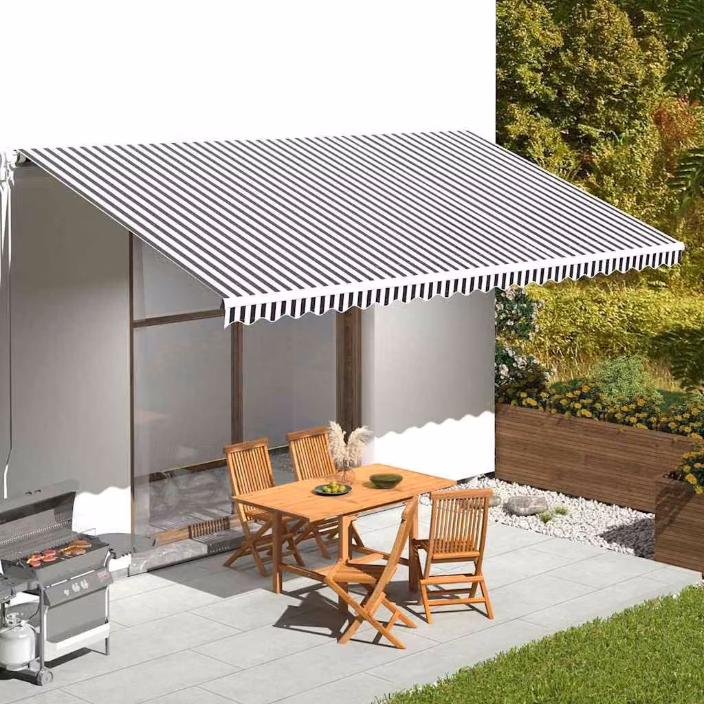 Tessuto di ricambio per tenda da sole vidaXL in poliestere, antracite e bianco, L 600 x P 300 cm
