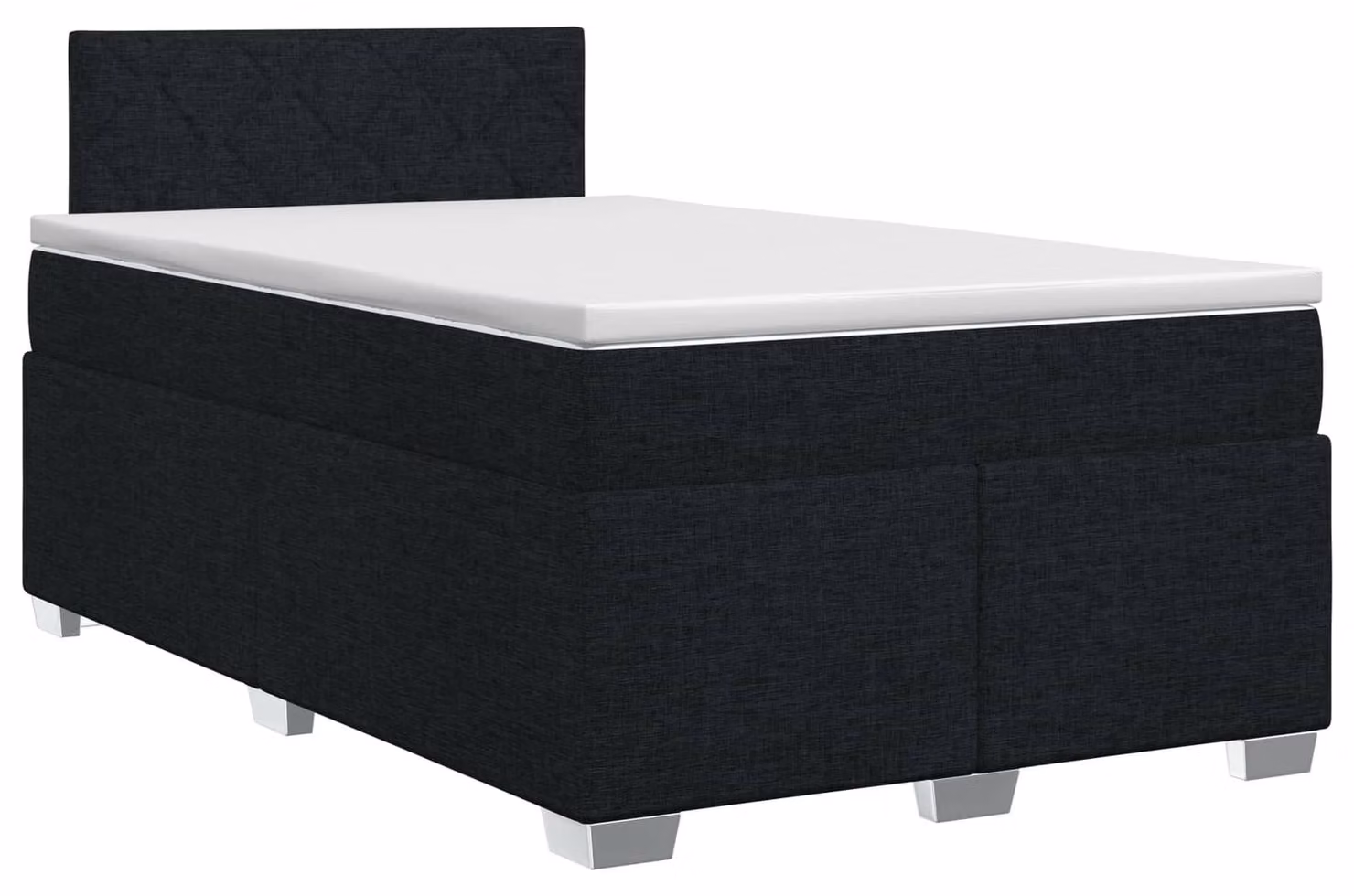 Letto a molle con materasso nero 120 x 200 cm in tessuto