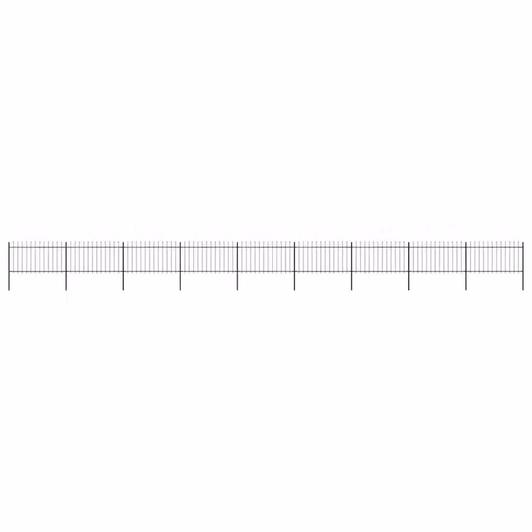 Recinzione da giardino vidaXL con punta a lancia in acciaio nero L: 1506 cm, H: 100 cm