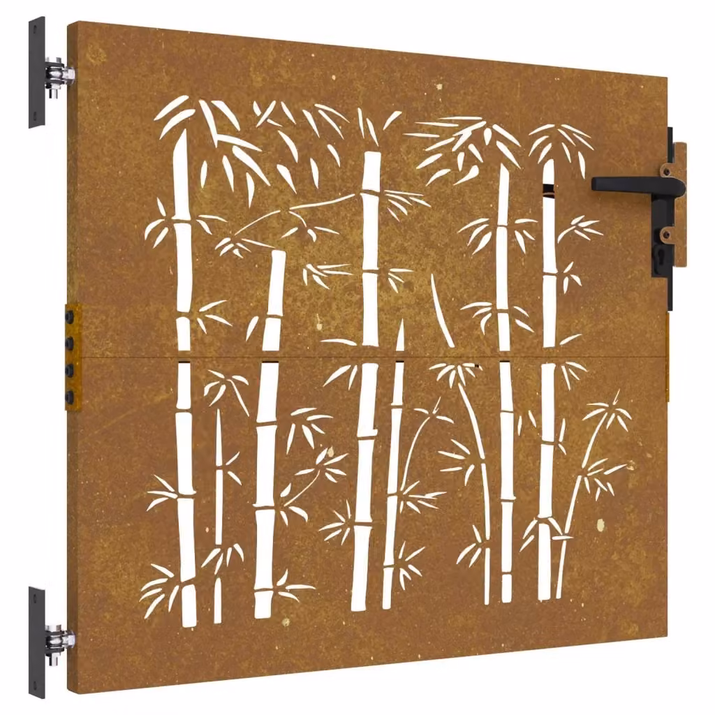 Cancello singolo da giardino vidaXL in acciaio nero o marrone L: 85 cm, H: 100 cm – 2