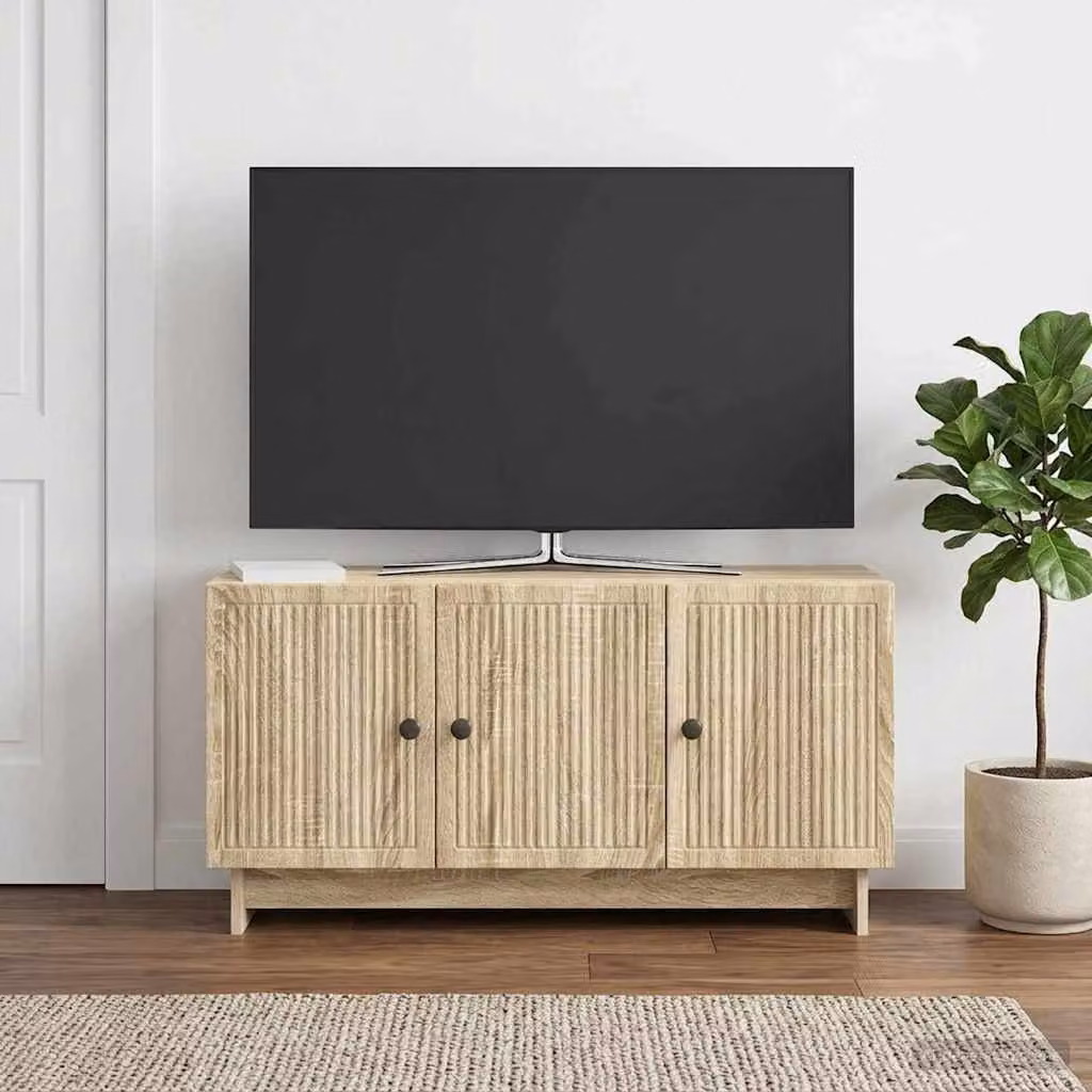 Mobile TV vidaXL in legno ingegnerizzato Rovere Sonoma, L 99 x P 34,5 x H 50 cm