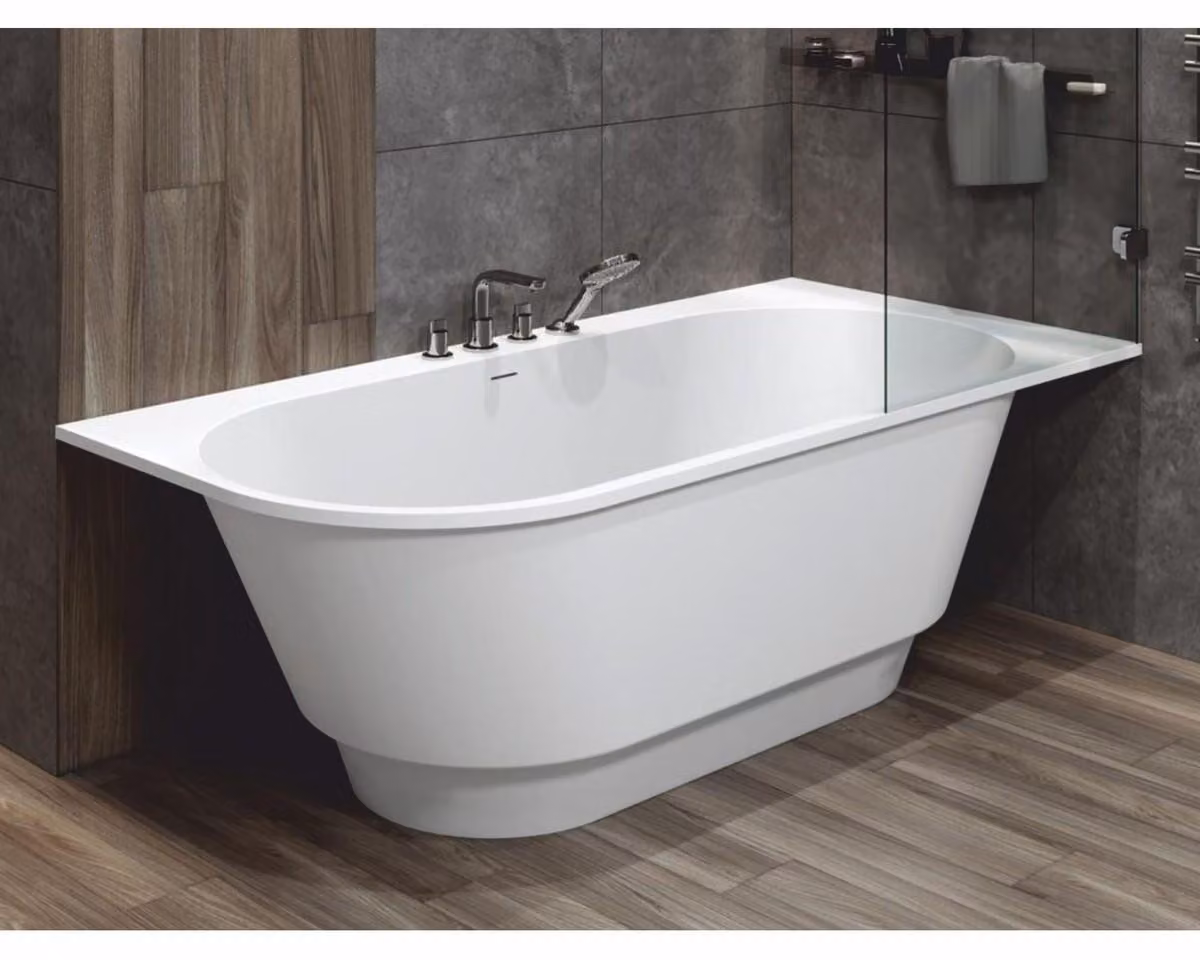 Casa Padrino Vasca da bagno freestanding bianco opaco 190 cm - Mobili da bagno