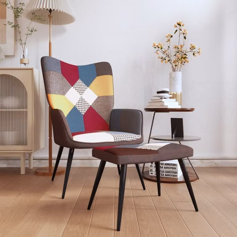 Maison Exclusive - Poltrona relax con poggiapiedi in tessuto patchwork