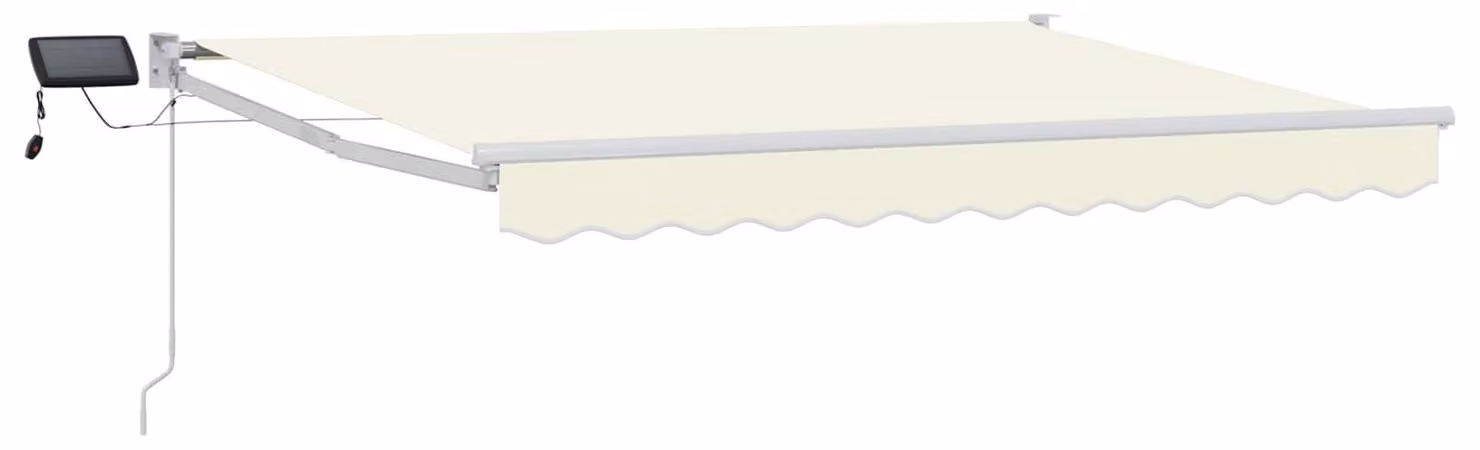 Tenda retrattile manuale con LED Crema e Bianco 3,5 x 2,5 m