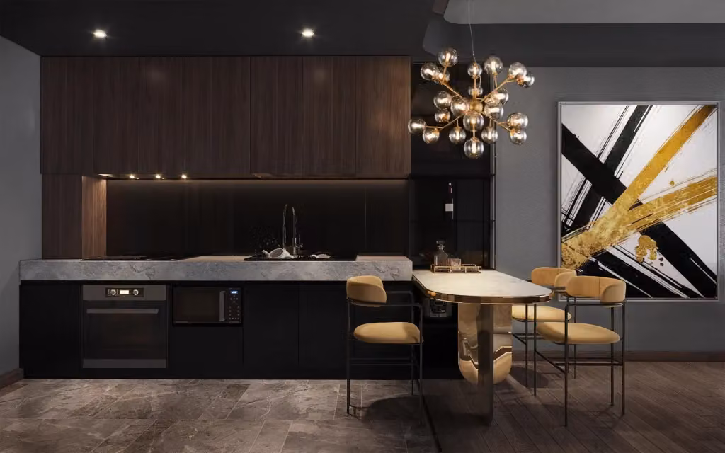Lampadario a sospensione Maytoni Dallas in ottone e vetro trasparente con 24 luci a sfera – 2