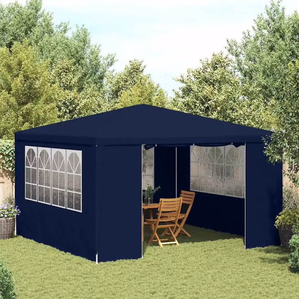 Gazebo professionale con pareti e finestre Design In, colore blu, L/P: 400 x 400 cm, H: 275 cm – 2
