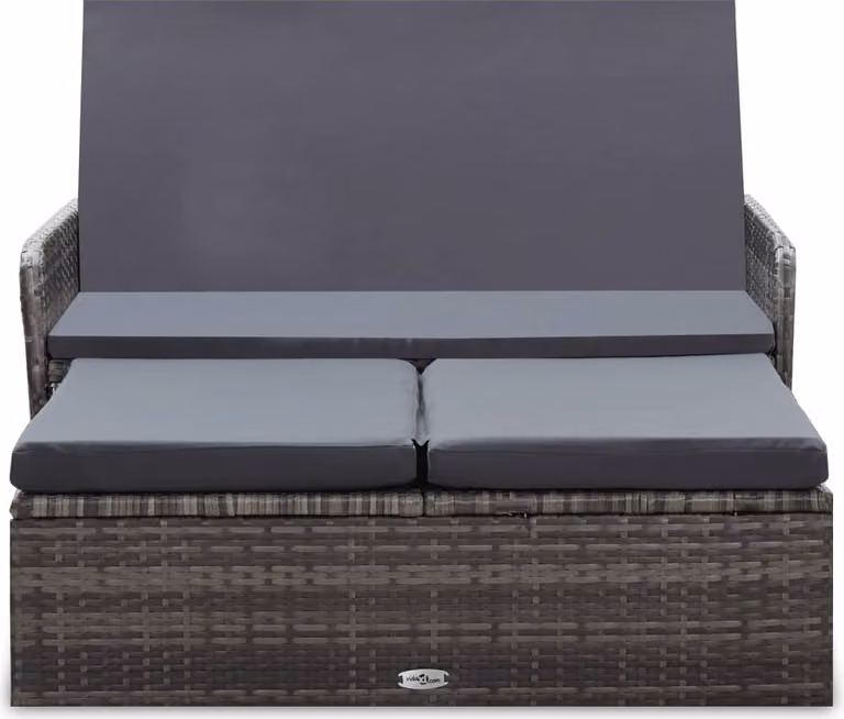 vidaXL set salotto da giardino 2 pezzi con cuscini in poly rattan grigio