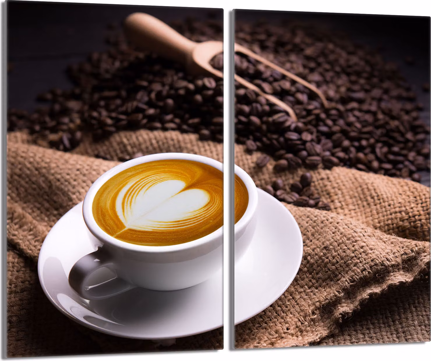 Piastre copri fornelli 2 pezzi 30x52 Vetro copri piano cottura in Vetroceramica, tazzina caffè