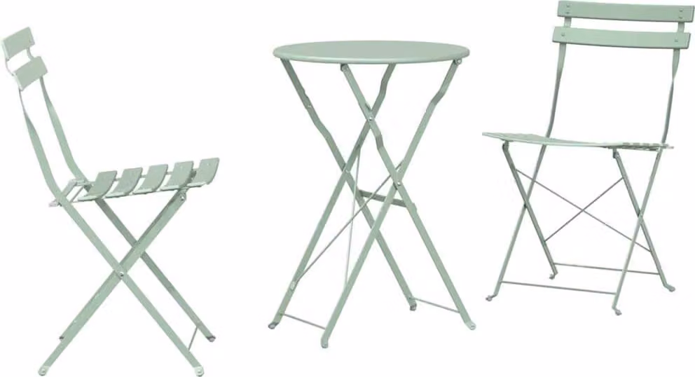 Set Bistro Pieghevole 3 pcs Spuma marina Acciaio