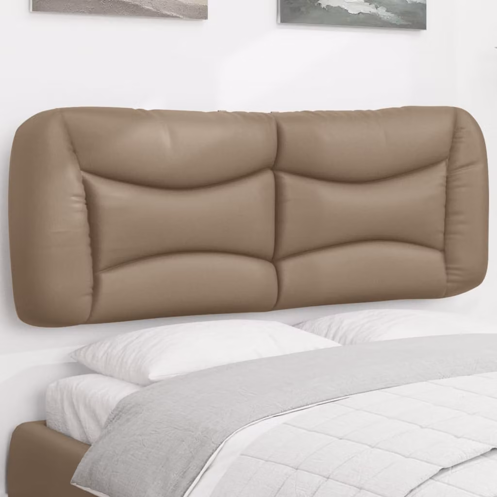 Testiera per letto imbottita vidaXL Hvar in similpelle beige, montaggio a parete, L: 130 cm