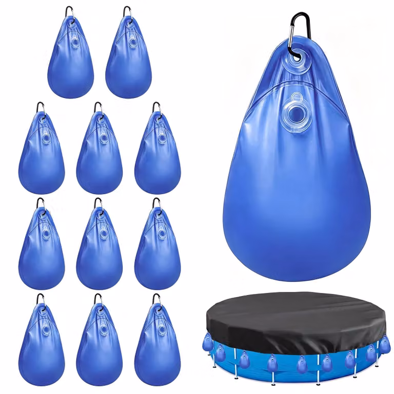 Copertura per piscina, con pesi e sacche d'acqua, confezione da 12 pezzi, robusta e impermeabile